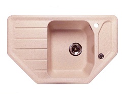 Granfest Мойка кухонная Corner GF-C800E Светло-розовый угловая – фотография-1